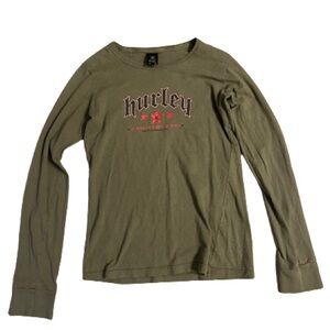 dark green hurley long sleeve Y2K style (M)